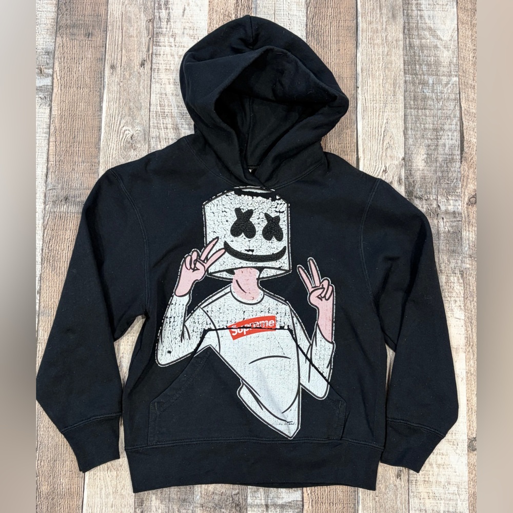Marshmello Hoodie | Kids | Youth Unisex |  S Black Graphic Streetwear